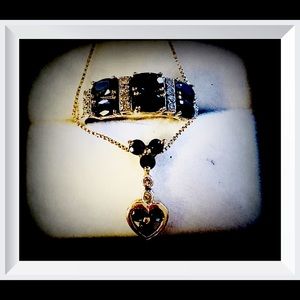 Genuine Sapphire and Diamond necklace/ring set